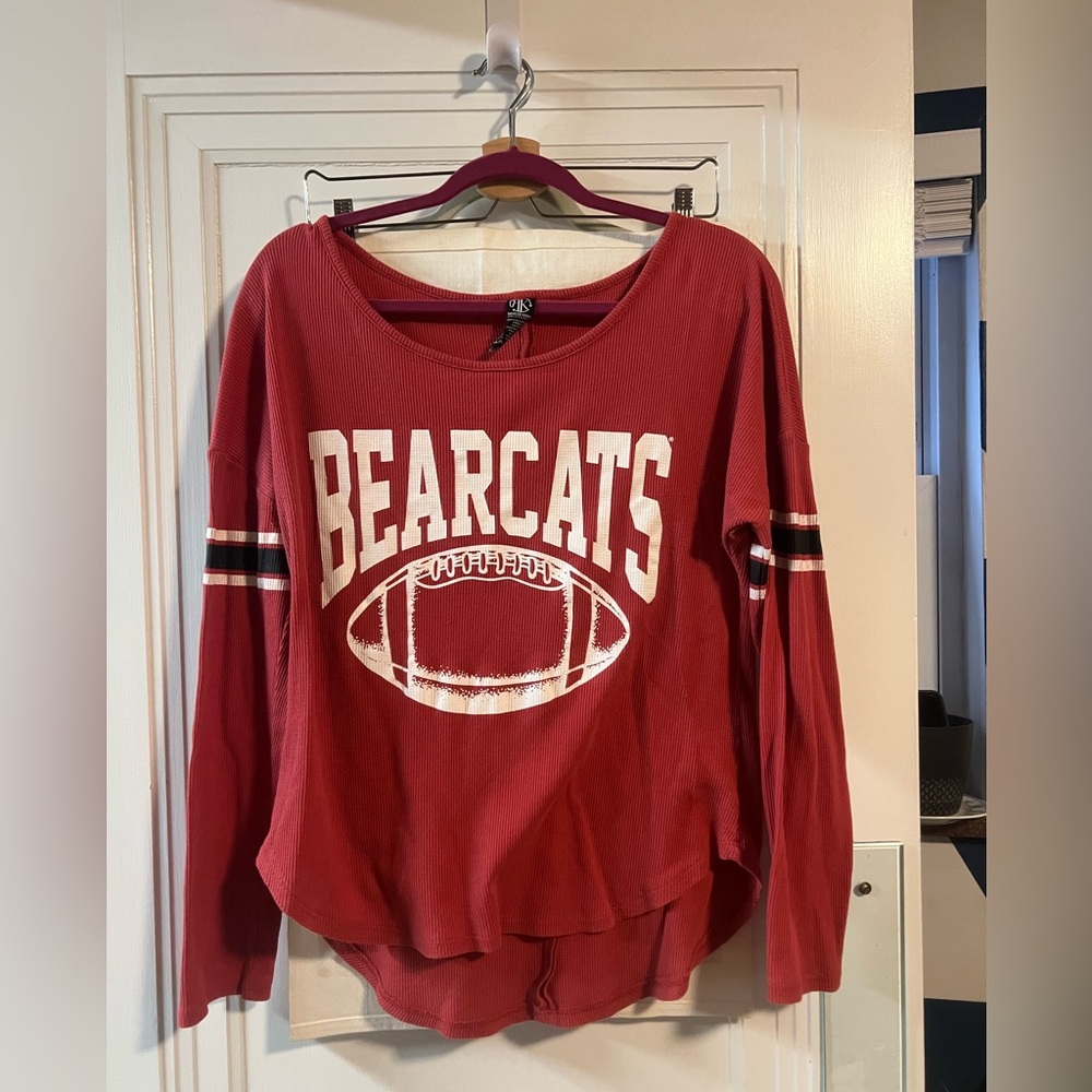 Recycled Karma Bearcats Shirt thermal  XL long sleeve jersey Fall shirt